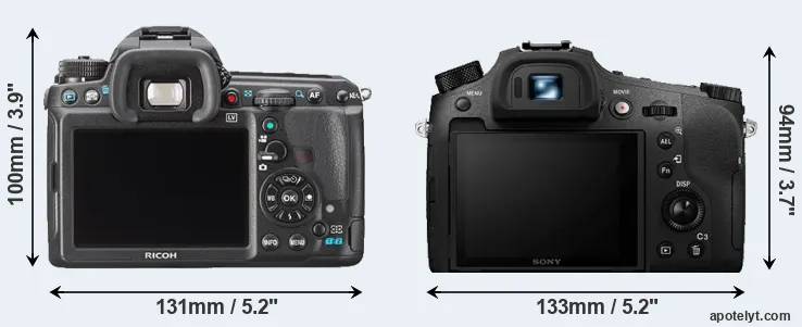 Comparison K-3 or RX10 IV rear