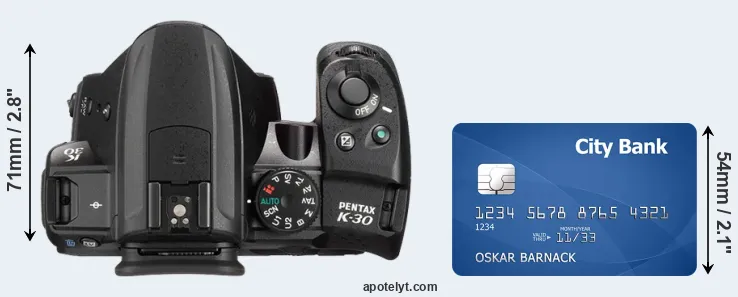 K-30 versus credit card top view