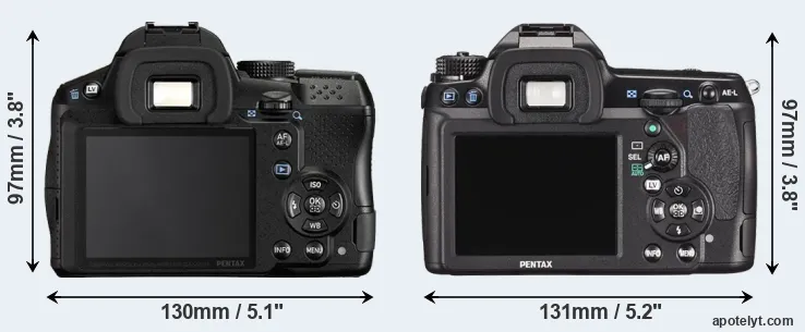Comparison K-30 or K-5 II rear