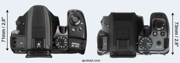 Compare K-30 versus K-S2 top