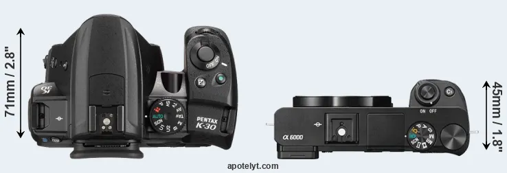 Compare K-30 versus A6000 top