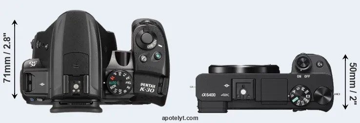 Compare K-30 versus A6400 top