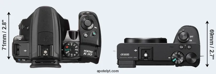 Compare K-30 versus A6600 top