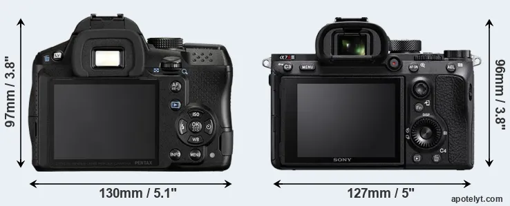 Comparison K-30 or A7R III rear