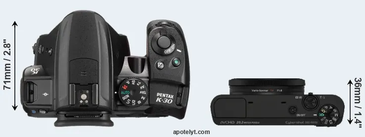 Compare K-30 versus RX100 top