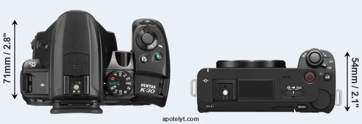 Compare K-30 versus ZV-E1 top