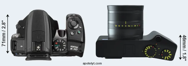 Compare K-30 versus ZX1 top