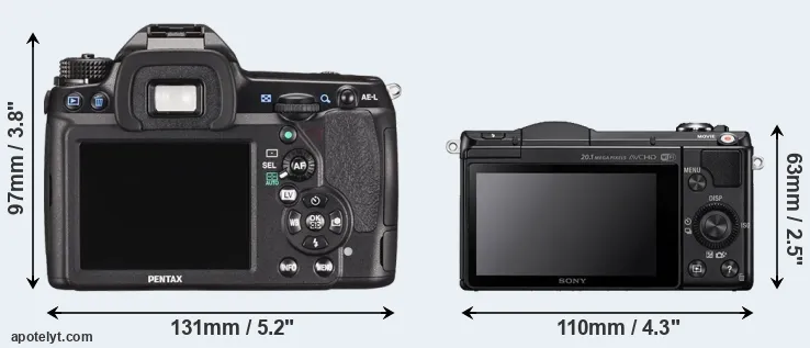 Comparison K-5 II or A5000 rear
