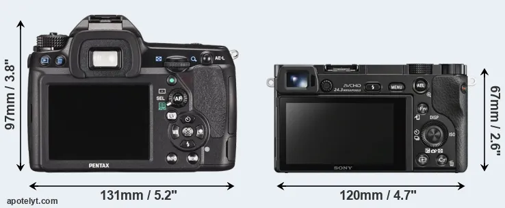 Comparison K-5 II or A6000 rear