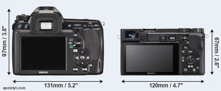 Comparison K-5 II or A6100 rear