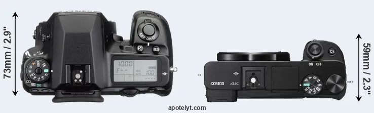 Compare K-5 II versus A6100 top