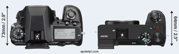 Compare K-5 II versus A6700 top