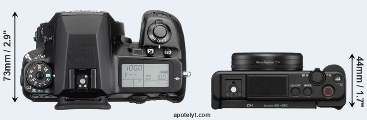 Compare K-5 II versus ZV-1 top