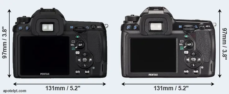 Comparison K-5 or K-5 II rear