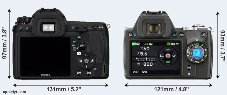 Comparison K-5 or K-S1 rear