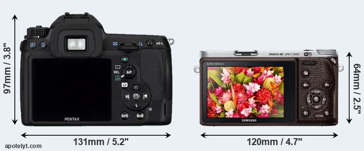Comparison K-5 or NX500 rear