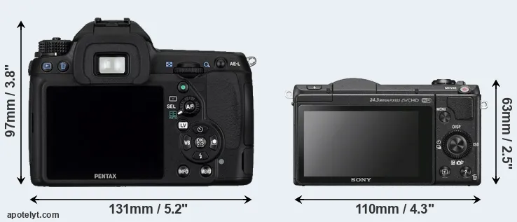 Comparison K-5 or A5100 rear