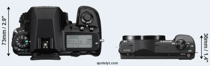 Compare K-5 versus A5100 top