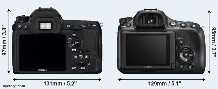 Comparison K-5 or A58 rear