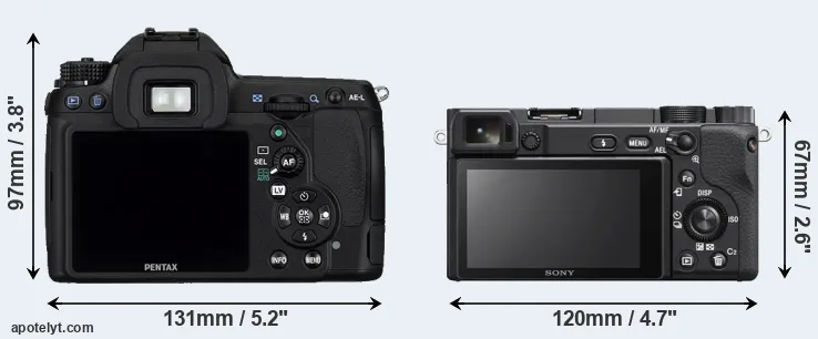 Comparison K-5 or A6400 rear