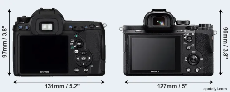 Comparison K-5 or A7 II rear