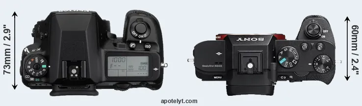 Compare K-5 versus A7 II top