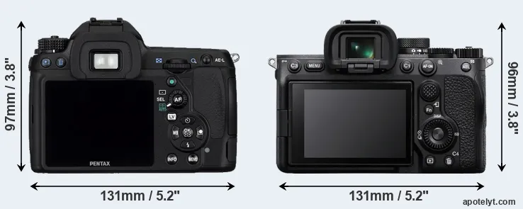 Comparison K-5 or A7 IV rear