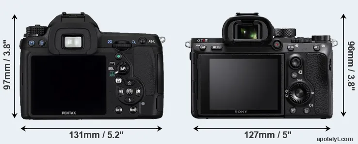 Comparison K-5 or A7R III rear