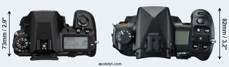 Compare K-5 versus A850 top