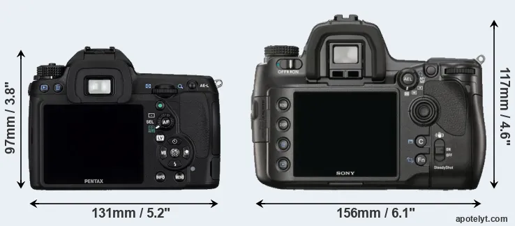 Comparison K-5 or A900 rear