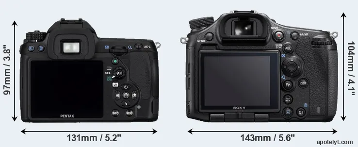 Comparison K-5 or A99 II rear