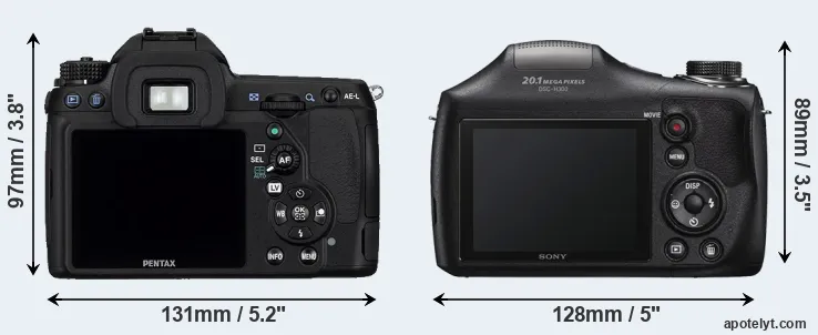 Comparison K-5 or H300 rear