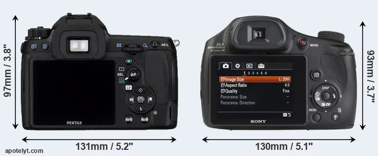 Comparison K-5 or HX350 rear