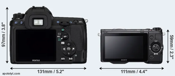 Comparison K-5 or NEX-5R rear