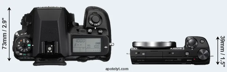 Compare K-5 versus NEX-5R top