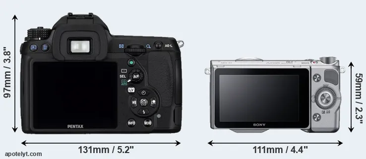 Comparison K-5 or NEX-5T rear