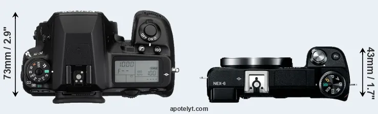 Compare K-5 versus NEX-6 top