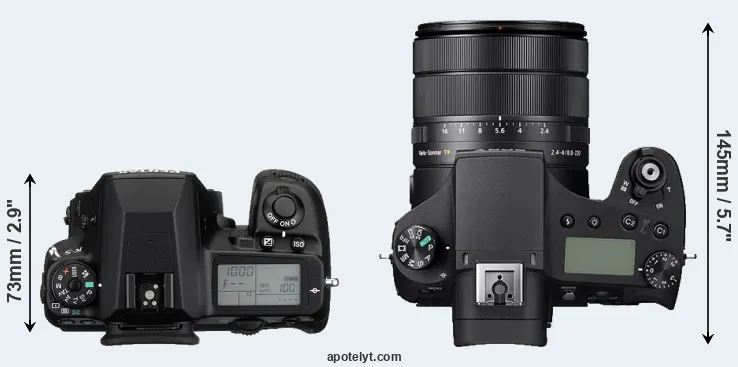 Compare K-5 versus RX10 IV top
