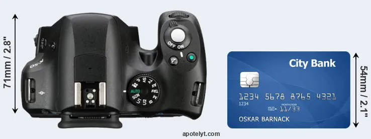 K-50 versus credit card top view