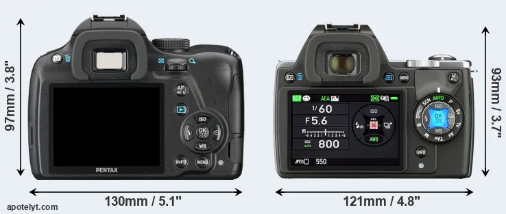 Comparison K-50 or K-S1 rear