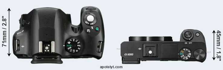 Compare K-50 versus A6000 top