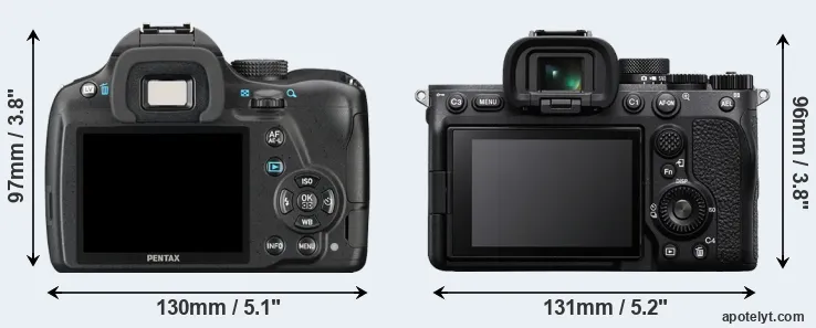 Comparison K-50 or A7 IV rear