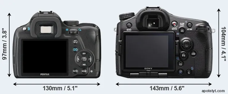 Comparison K-50 or A77 II rear