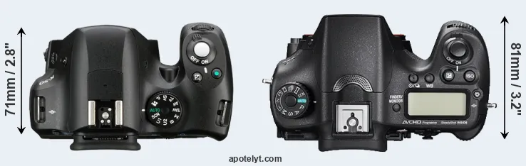 Compare K-50 versus A77 II top