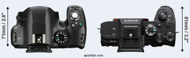 Compare K-50 versus A7S III top