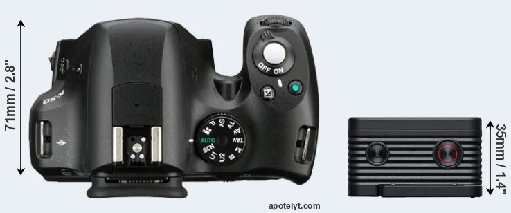 Compare K-50 versus RX0 II top
