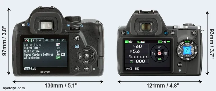 Comparison K-500 or K-S1 rear