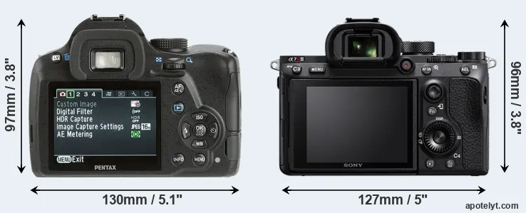 Comparison K-500 or A7R III rear