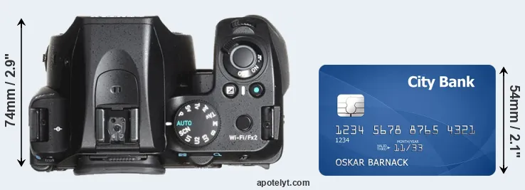 K-70 versus credit card top view