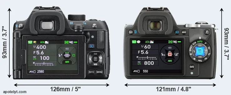 Comparison K-70 or K-S1 rear